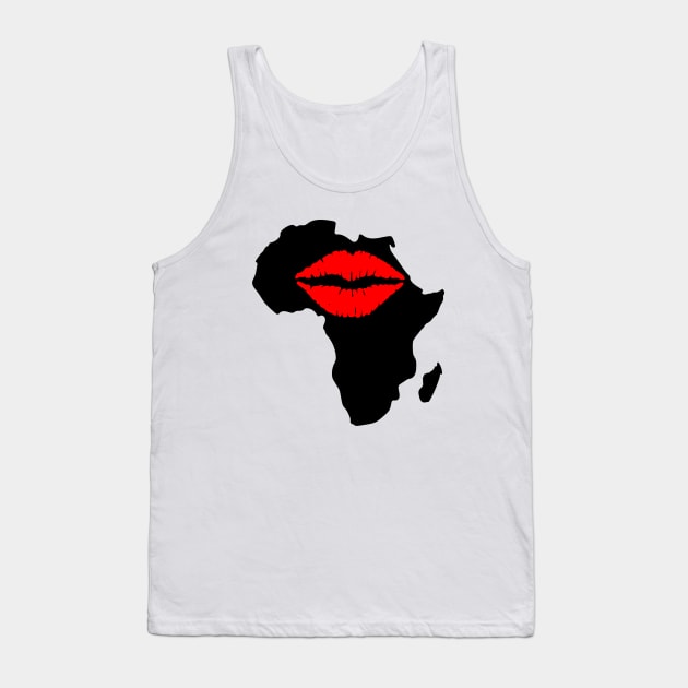 Kiss for Africa Motherland Black Heritage Pride Gift Tank Top by Merchweaver